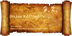 Hajda Kálmán névjegykártya